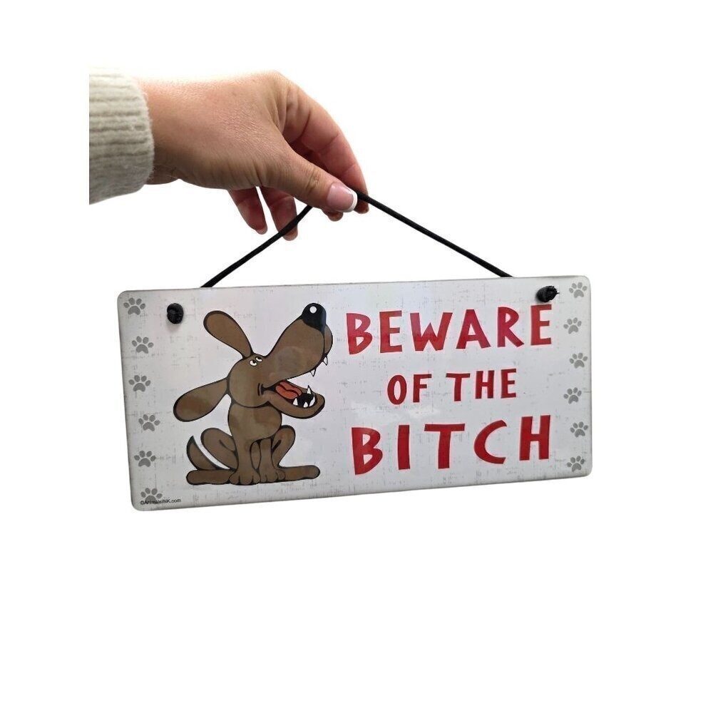 Beware of the witch funny sign